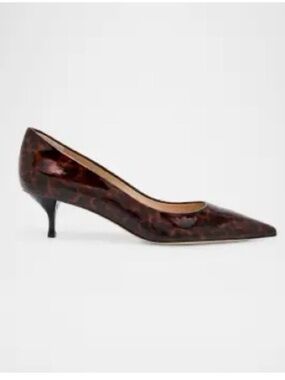 Stuart Weitzman Kitten Power Heel Pumps in Brown Tortoise 8.5